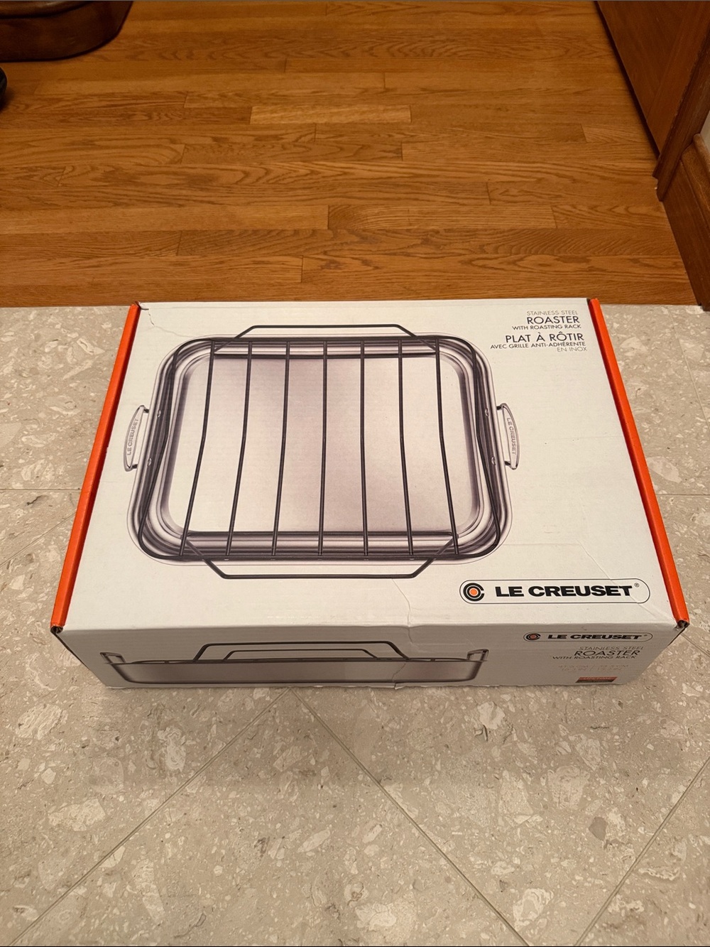 Le Creuset Stainless Steel 16.3” Roaster with 13.2” Roasting Rack